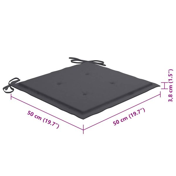 Градински столове с възглавници, 8 бр, акация масив