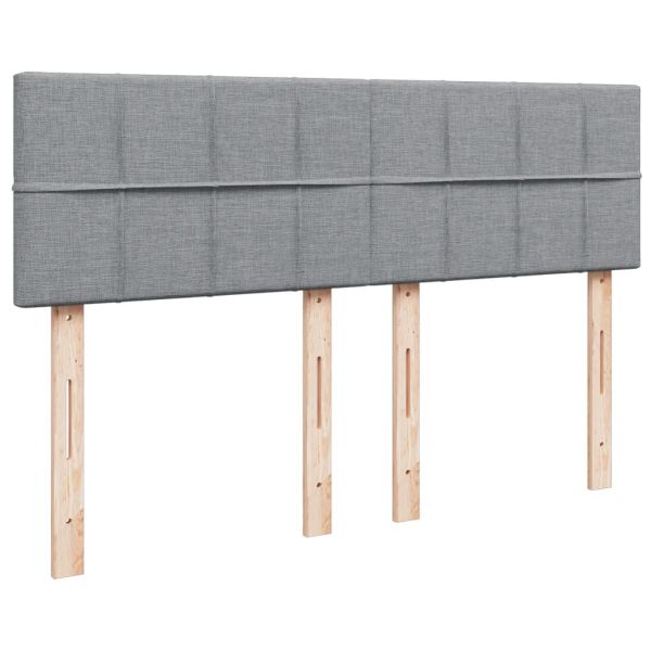 Боксспринг легло с матрак, светлосиво, 140x200 см, плат