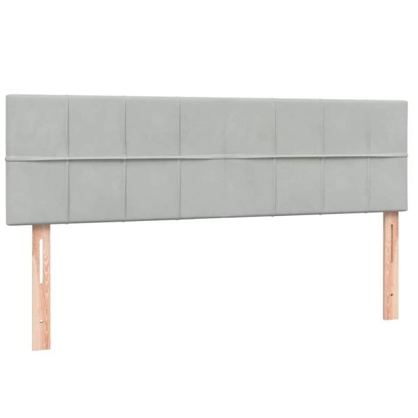 Боксспринг легло с матрак, светлосиво, 160x220 см, кадифе