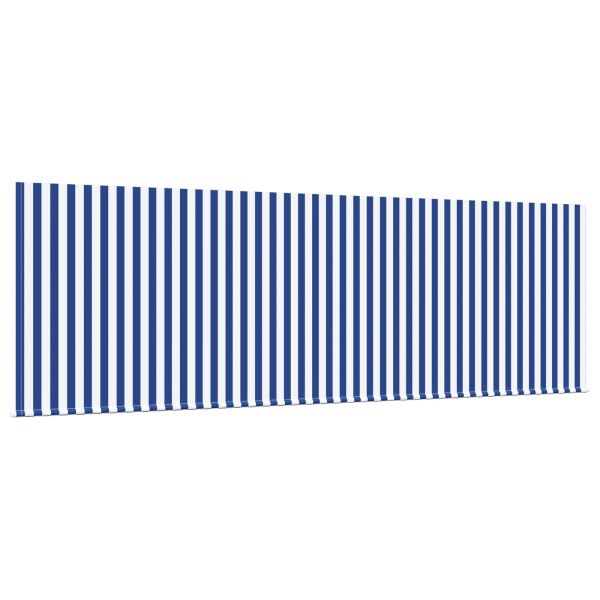 Сгъваем навес Синьо и бяло 350 x 200 cm Полиестер и алуминий