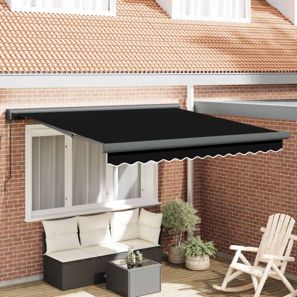 Сгъваем навес Черно 350 x 250 cm Текстил и Метал