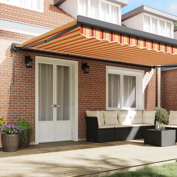 Сенник Жълт и оранжев 500 x 300 x 165 см Полиестер и алуминий