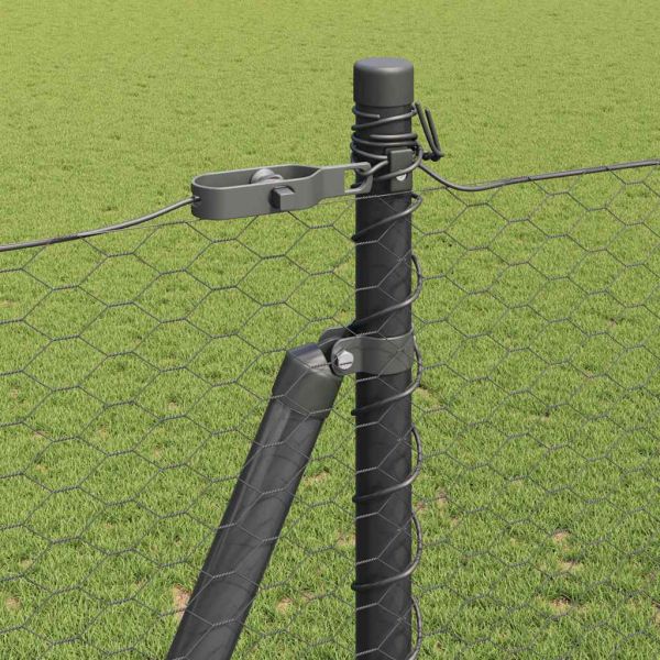 Стълб за ограда. Сив 25 x 1,5 м (25 мм мрежа) Стомана