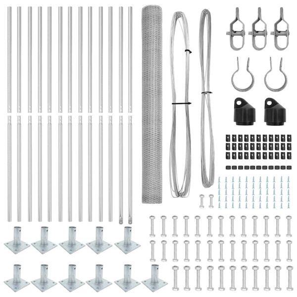 Стълб за ограда. Сребрист 25 x 1,5 м (25 мм мрежа) Стомана