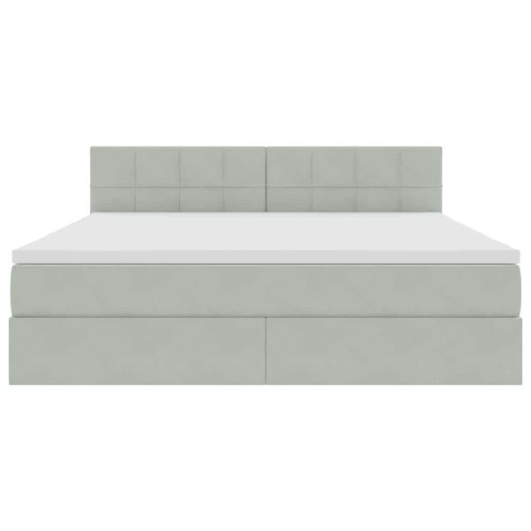 Легло с място за съхранение Светлосиво 160 x 200 cm Кадифе