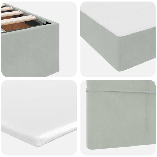 Легло с място за съхранение Светлосиво 160 x 200 cm Кадифе