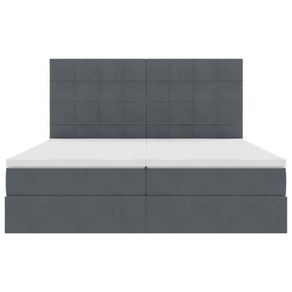 Легло с място за съхранение Тъмен сив 180 x 200 cm Кадифе