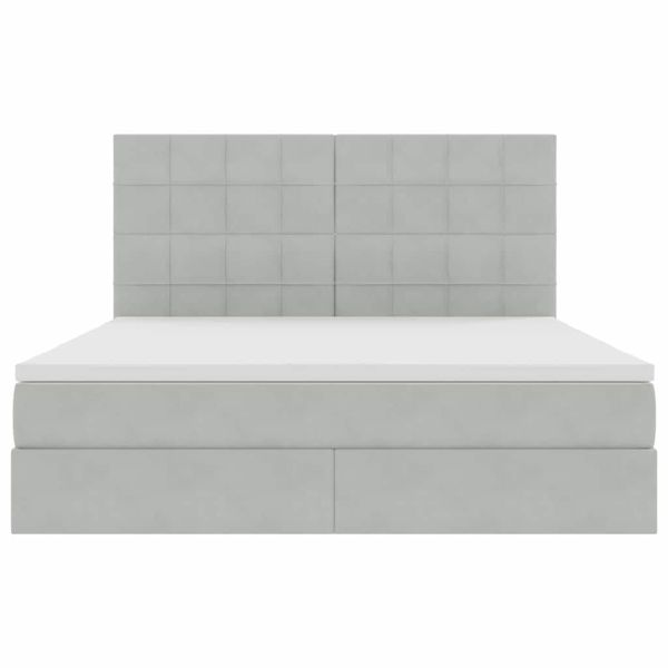 Легло с място за съхранение и LED с LED Светлосиво 160 x 200 cm
