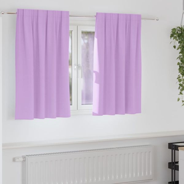 Завеси за затъмняване с пръстени 2 pcs Лилаво 140 x 140 cm