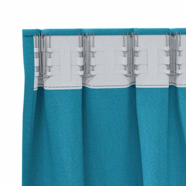 Завеси за затъмняване с пръстени 2 бр. Тюркоаз 260 x 140 см