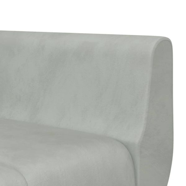 Г-образно разтегателно канапе светлосиво 275x140x70 см кадифе