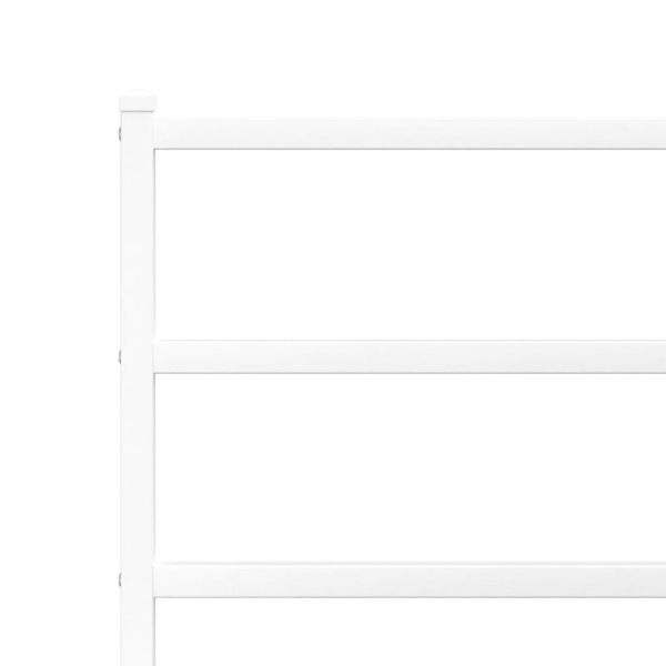 Метална рамка за легло, без матрак, с табла, бяла, 75x190 см