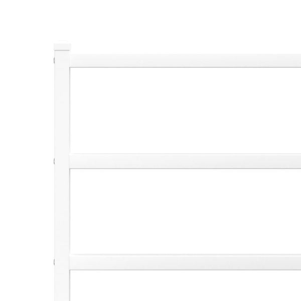 Метална рамка за легло с горна табла, бяла, 100x190 см