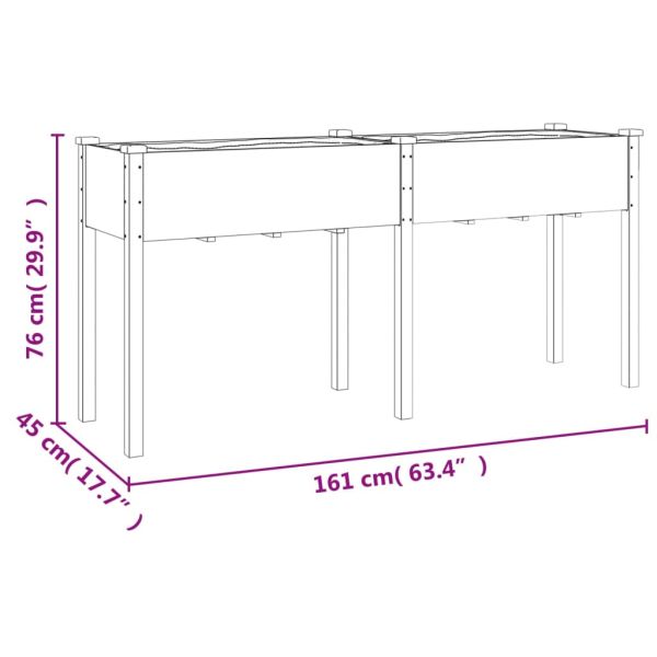 Саксия с вложка 161x45x76 см масивна ела