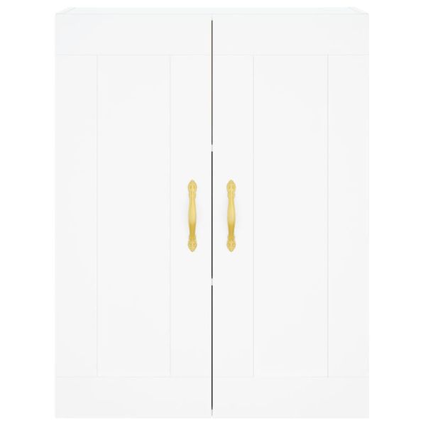 Висок шкаф, бял, 69,5x34x180 см, инженерно дърво