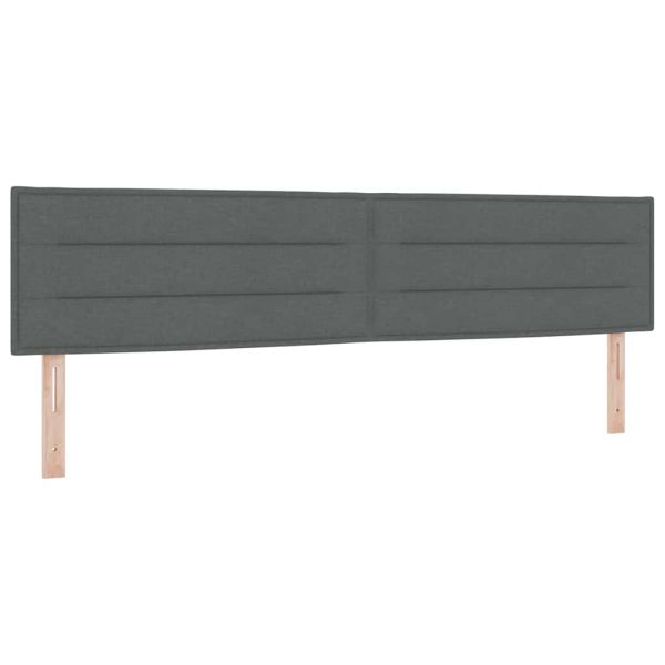 Легло с пружинирана основа Тъмен сив 200 x 200 cm текстил