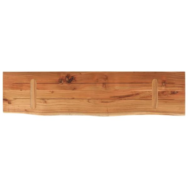 Стенен рафт, 80x20x2,5см, правоъгълен, масив акация, жив ръб