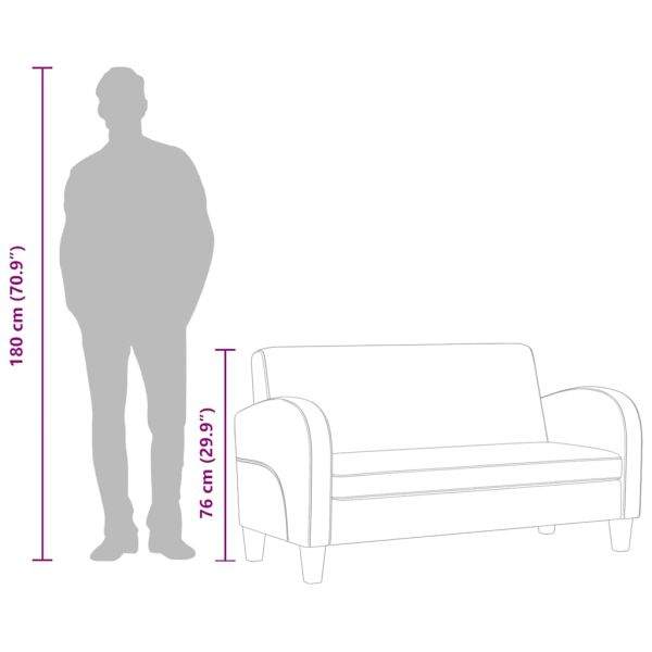 Двуместен диван, изкуствен велур, кафяв