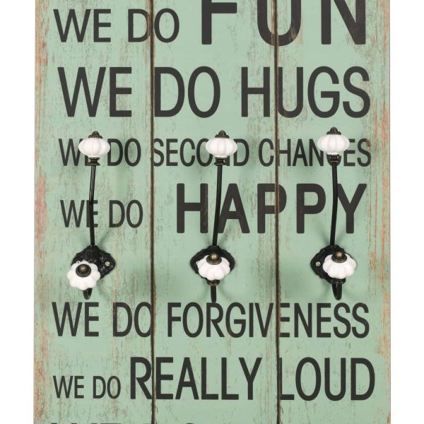 Закачалка за дрехи с 6 куки, 120х40 см, "HAPPY LOVE"