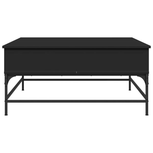 Кафе маса, черна, 95x95x45 см, инженерно дърво и метал