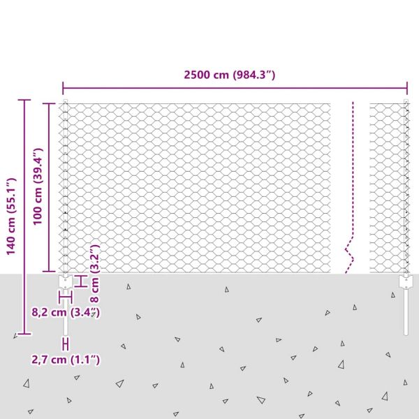 Ограда с пост Сребрист 1 x 25 m Стомана