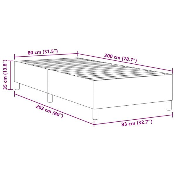 Платформено легло Тъмен сив 80 x 200 cm Кордюрова тъкан