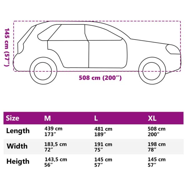 Покривало за кола, за SUV, цяло, сиво, XL, нетъкан текстил