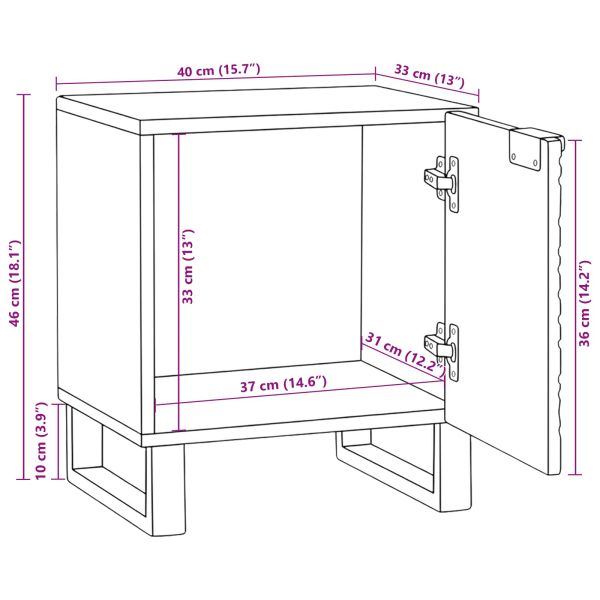 Нощен шкаф Бял и черен 40 x 33 x 46 см