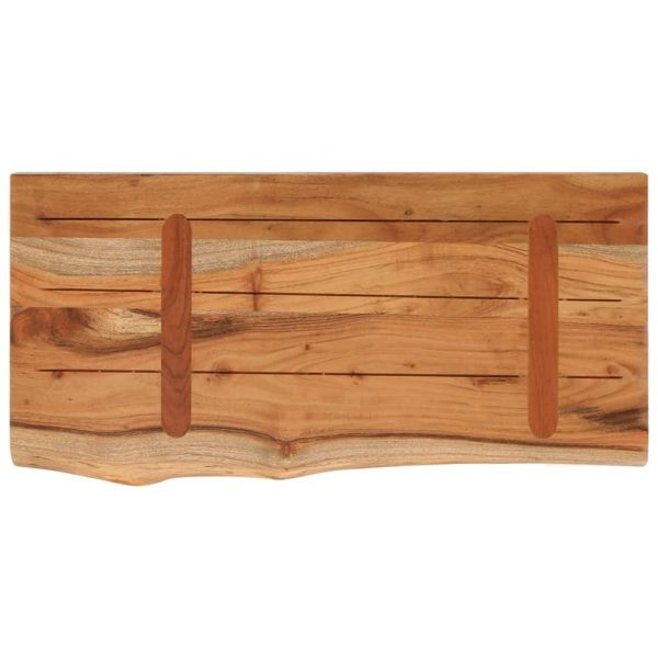 Стенен рафт, 60x30x2,5 см, правоъгълен, масив акация, жив ръб