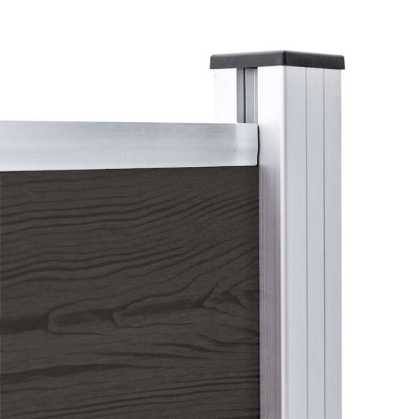 Ограден панел, WPC, 180x105 см, черен