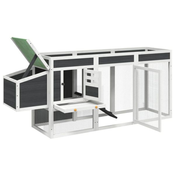 Кокошарник сив 204x50x84 см бор масив