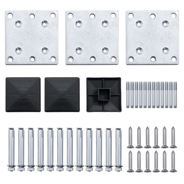 Ограден панел, WPC, 353x105 см, черен