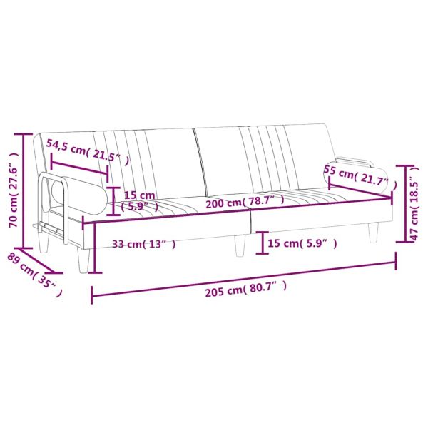 Разтегателен диван с подлакътници, жълт, кадифе