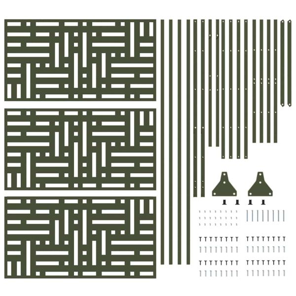 Екран за уединение Маслинено 100 x 50 x 180 см Стомана
