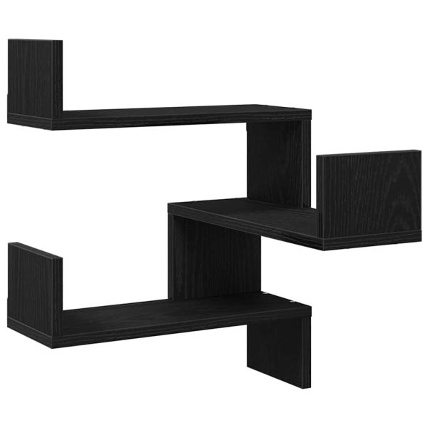 Стенен рафт 2 pcs Черния дъб 40 x 40 x 49,5 см Инженерно дърво