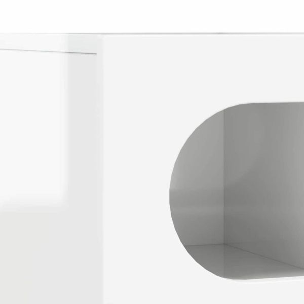 ТВ шкаф Лъскаво бяло 100 x 35 x 40 см Инженерно дърво