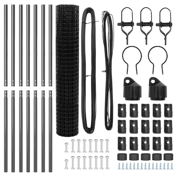 Ограда с пост Сив 1,5 x 10 m Стомана