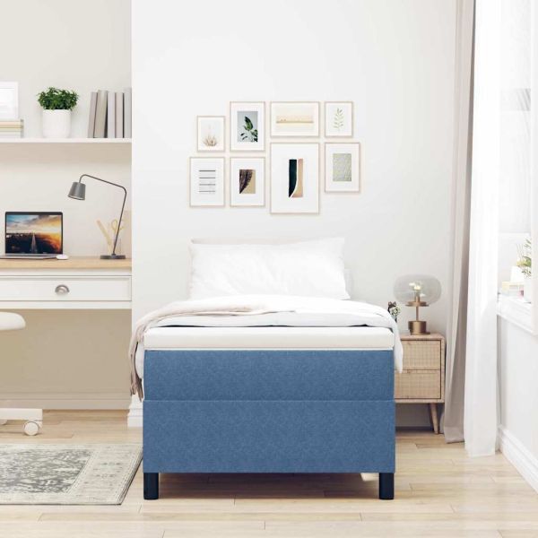 Платформено легло Синьо 90 x 190 cm Кордюрова тъкан