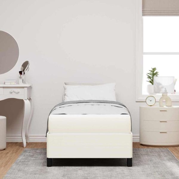 Рамка за легло с матрак Крем 90 x 190 cm текстил