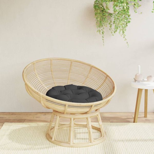 Кръгла възглавница черна Ø 60 x11 см Оксфорд плат