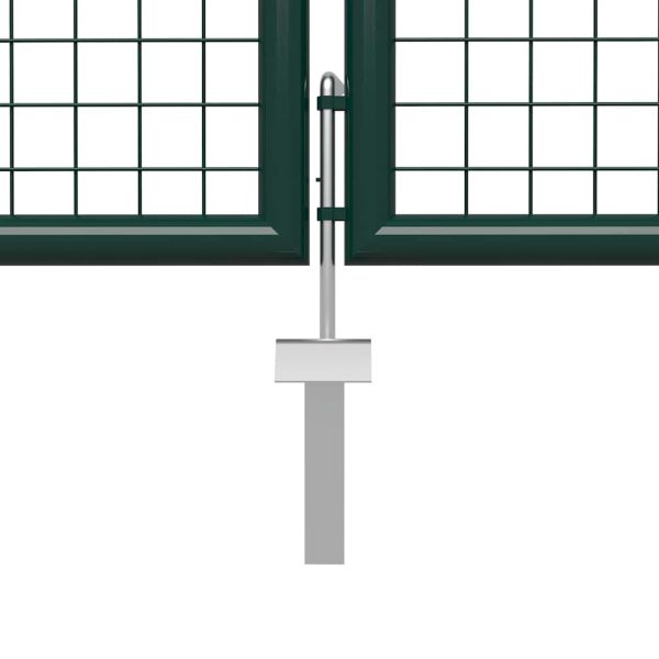 Градинска порта, стомана, 500x150 см, зелена