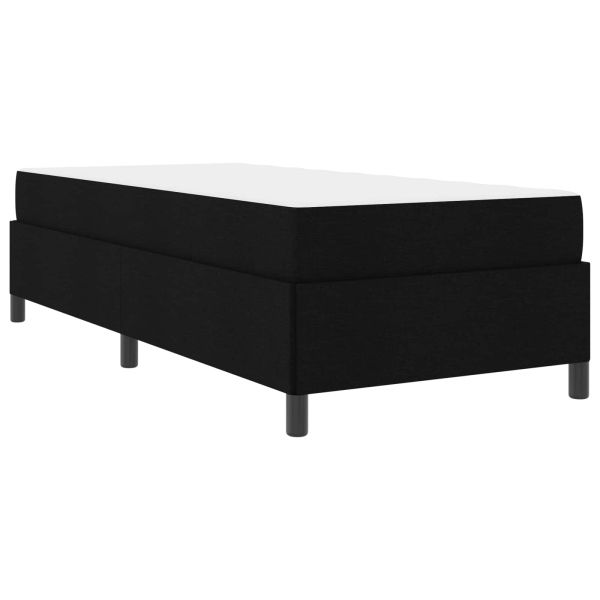 Легло с пружинирана основа Черно 90 x 190 cm текстил