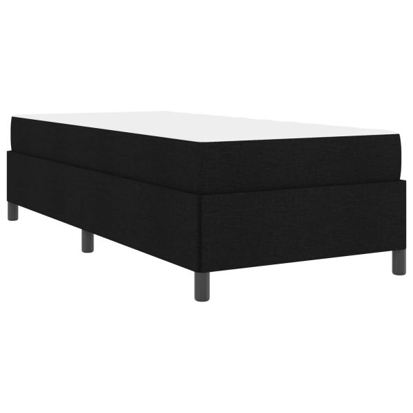 Легло с пружинирана основа Черно 90 x 190 cm текстил