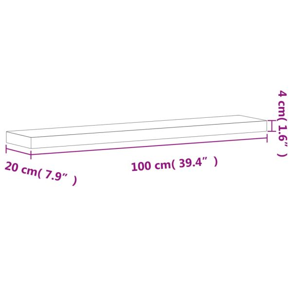 Стенен рафт 100x20x4 см буково дърво масив
