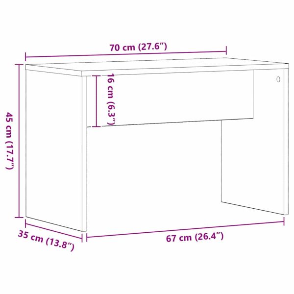 Тоалетна табуретка Черен дъб 70 x 35 x 45 см