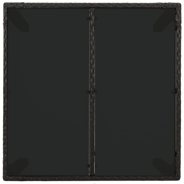 Градински трапезен комплект възглавници 5 части черен полиратан