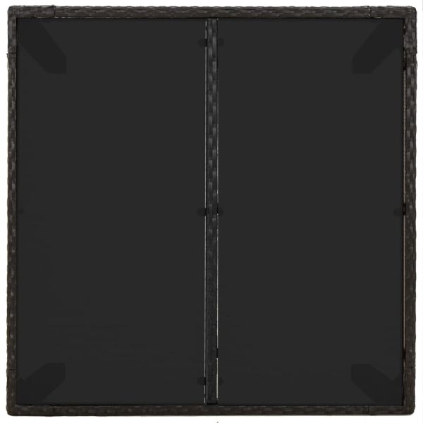 Градински трапезен комплект възглавници 5 части черен полиратан