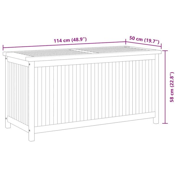 Градинска кутия, 114x50x58 см, тиково дърво масив