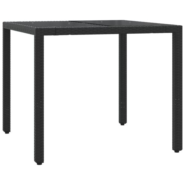 Градински трапезен комплект възглавници 5 части черен полиратан