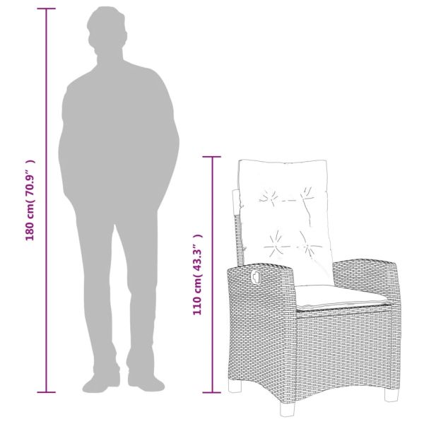 Градински трапезен комплект възглавници 5 части черен полиратан